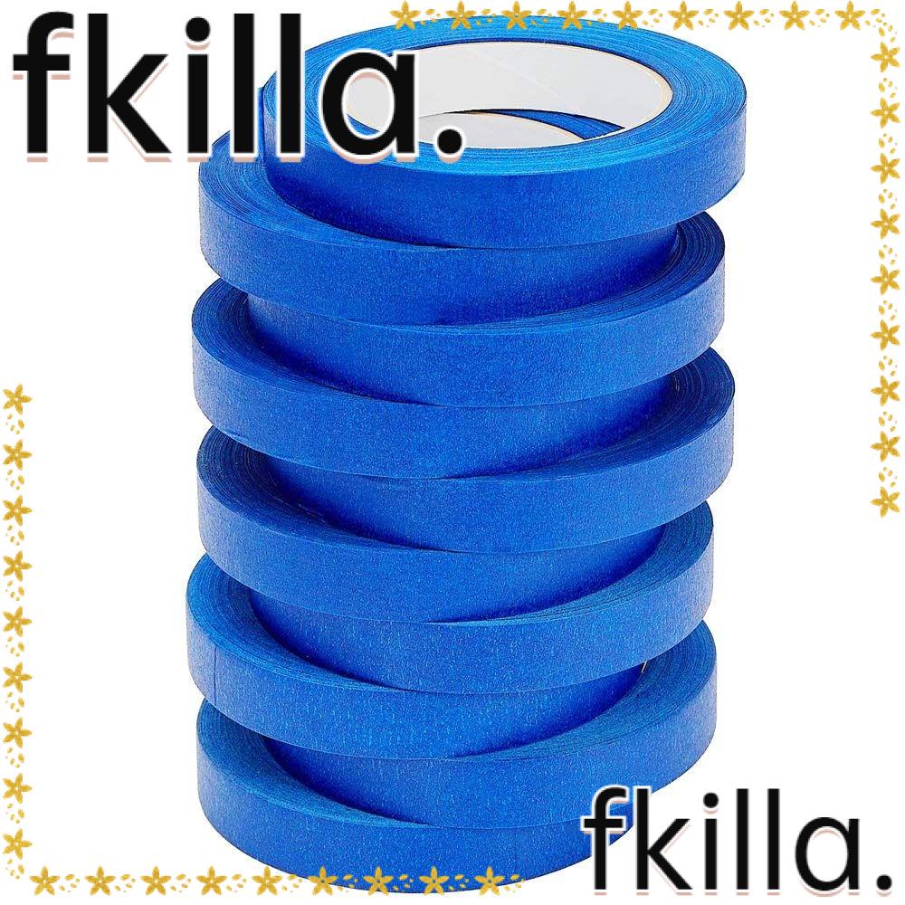 FKILLA1 10 Pack Colored Masking Tape, Paper 1 inch x 55 Yards Blue