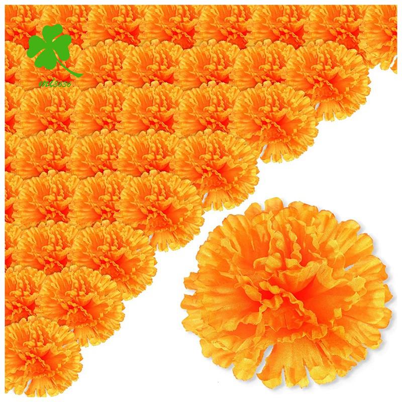 3.9inch Marigold Flowers Artificial Day of the Dead Flower 50Pcs Fake