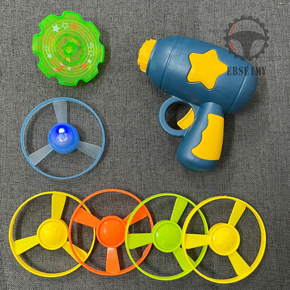 Ebes 2In1 Flying Saucer Gyroscope Flying Disc Launcher Toy Kids