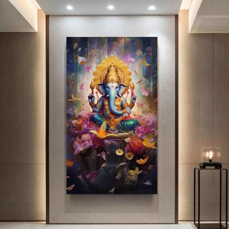 Elephant God Wall Decor Painting Canvas Print Home Decoration Ganesha