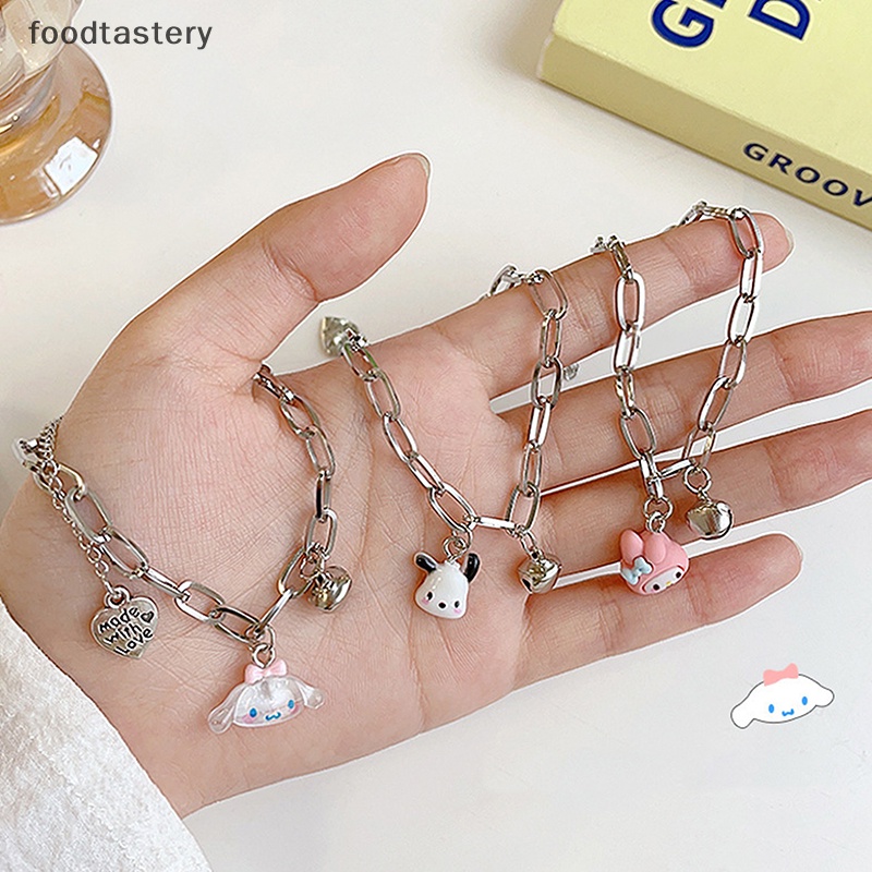 FTY Sanrio Bell Bracelet Female Cute Cinnamoroll Kuromi Pompompurin My ...