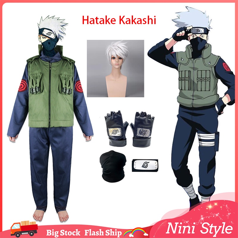 Anime NARUTO For Men Adult Kakashi Hatake Ninja Outfit Cosplay Costume ...