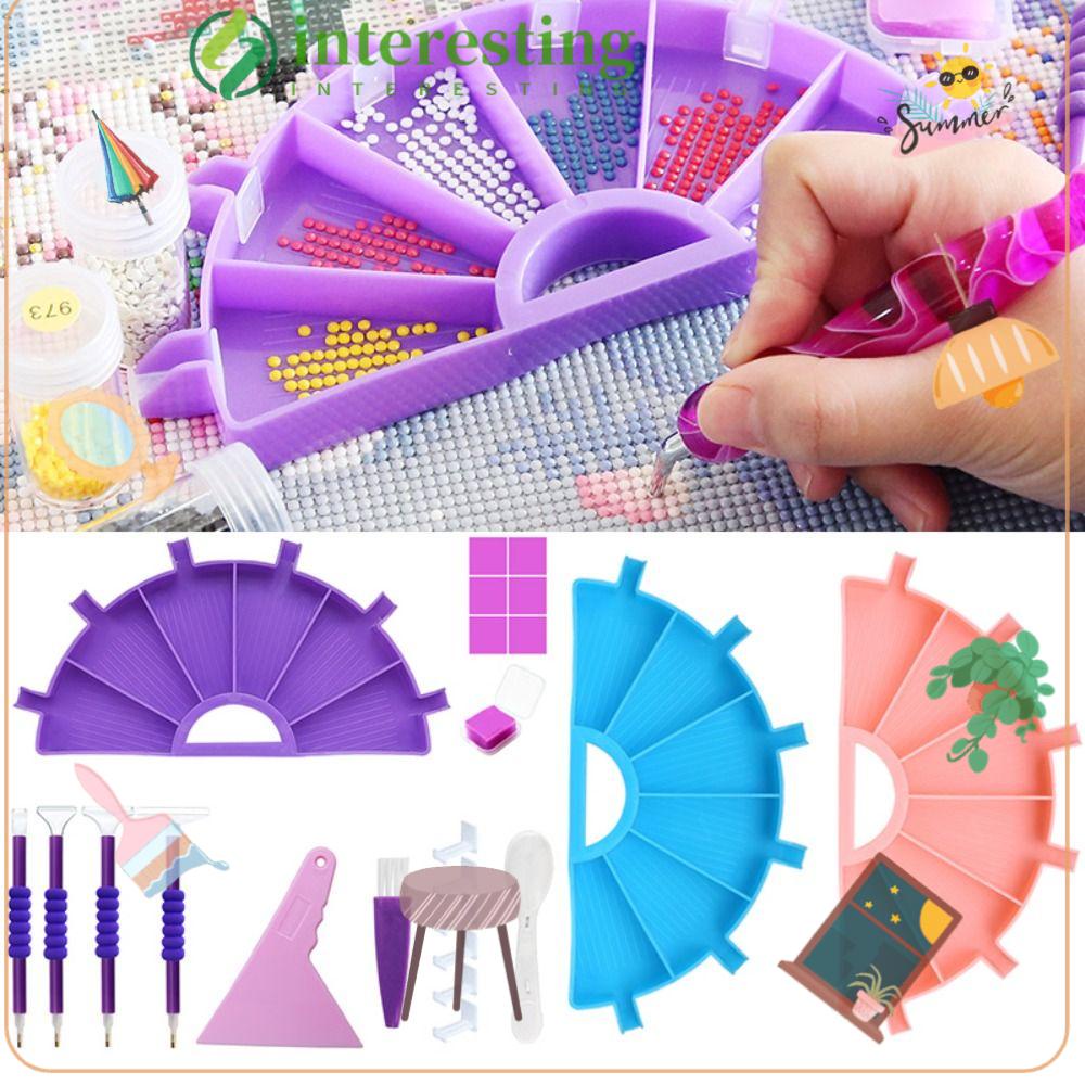 INTERESTING Diamond Painting Tray Kits Nail Art Glue Clay Drill Palette
