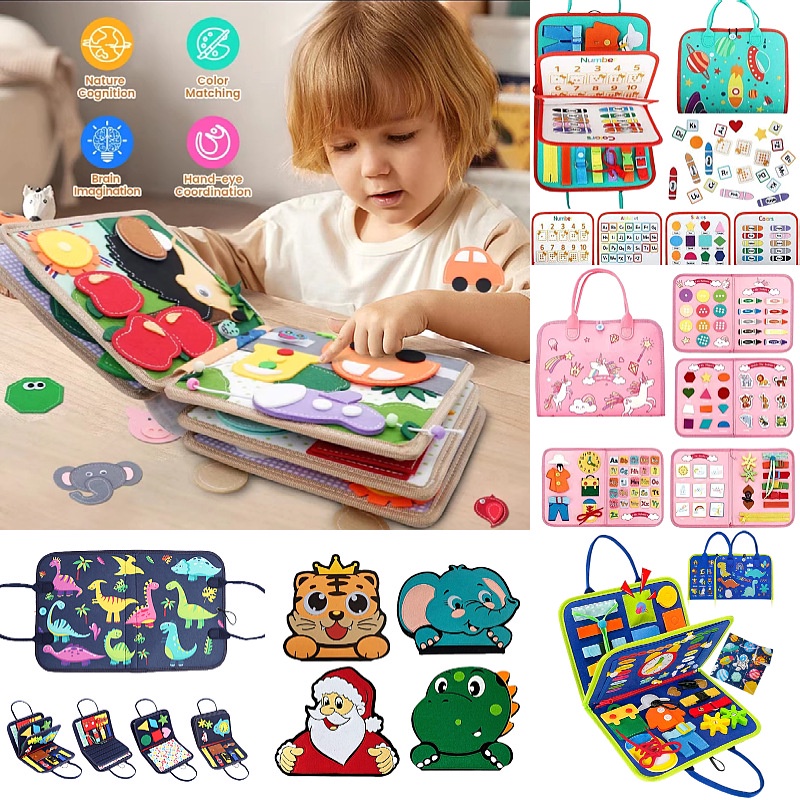 Toddler Busy Board - Toddler Sensory Montessori Toys for 1 2 3 Year Old ...