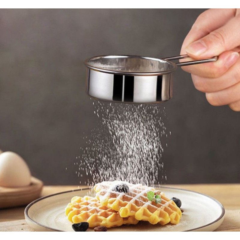 Stainless Steel Flour Sifter Hand-held Baking Tool 40-mesh Sieve ...