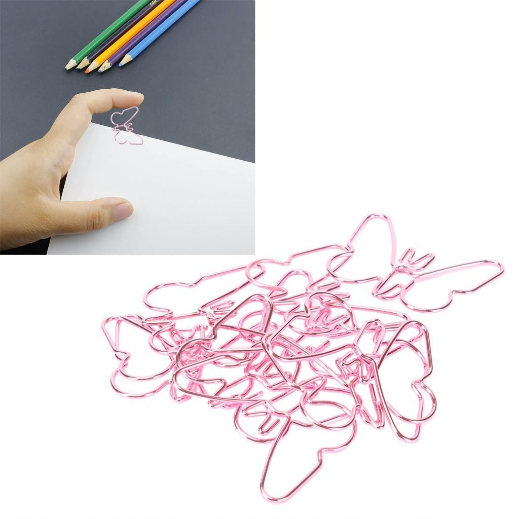 Forest 100Pcs Cute Paper Clips Butterflies Shape Electroplating Process ...