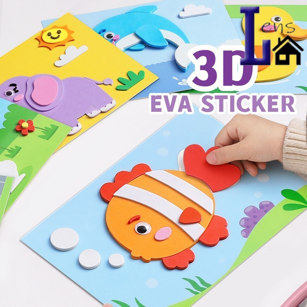 (1 pcs) 3D Foam Kid DIY EVA Sticker Art Craft Kits Children Fun ...
