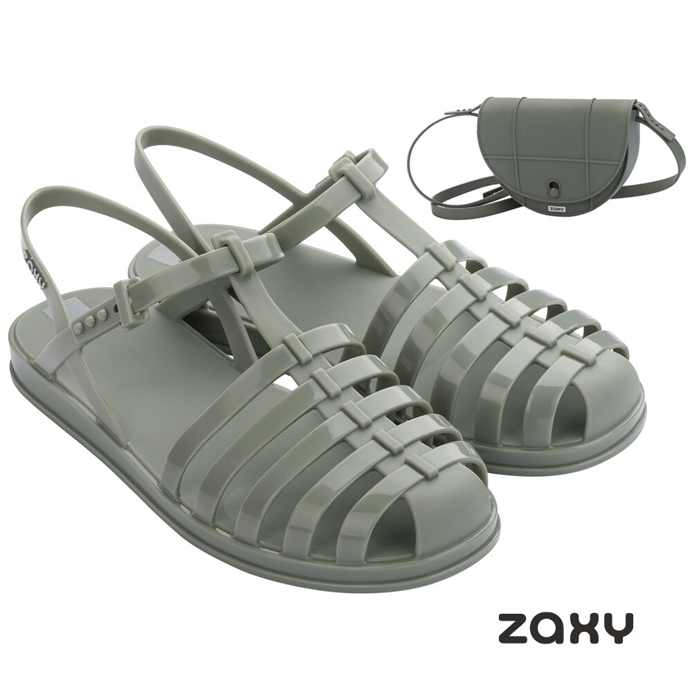 Zaxy Combina Women Sandals and Minibag Green Shopee Malaysia