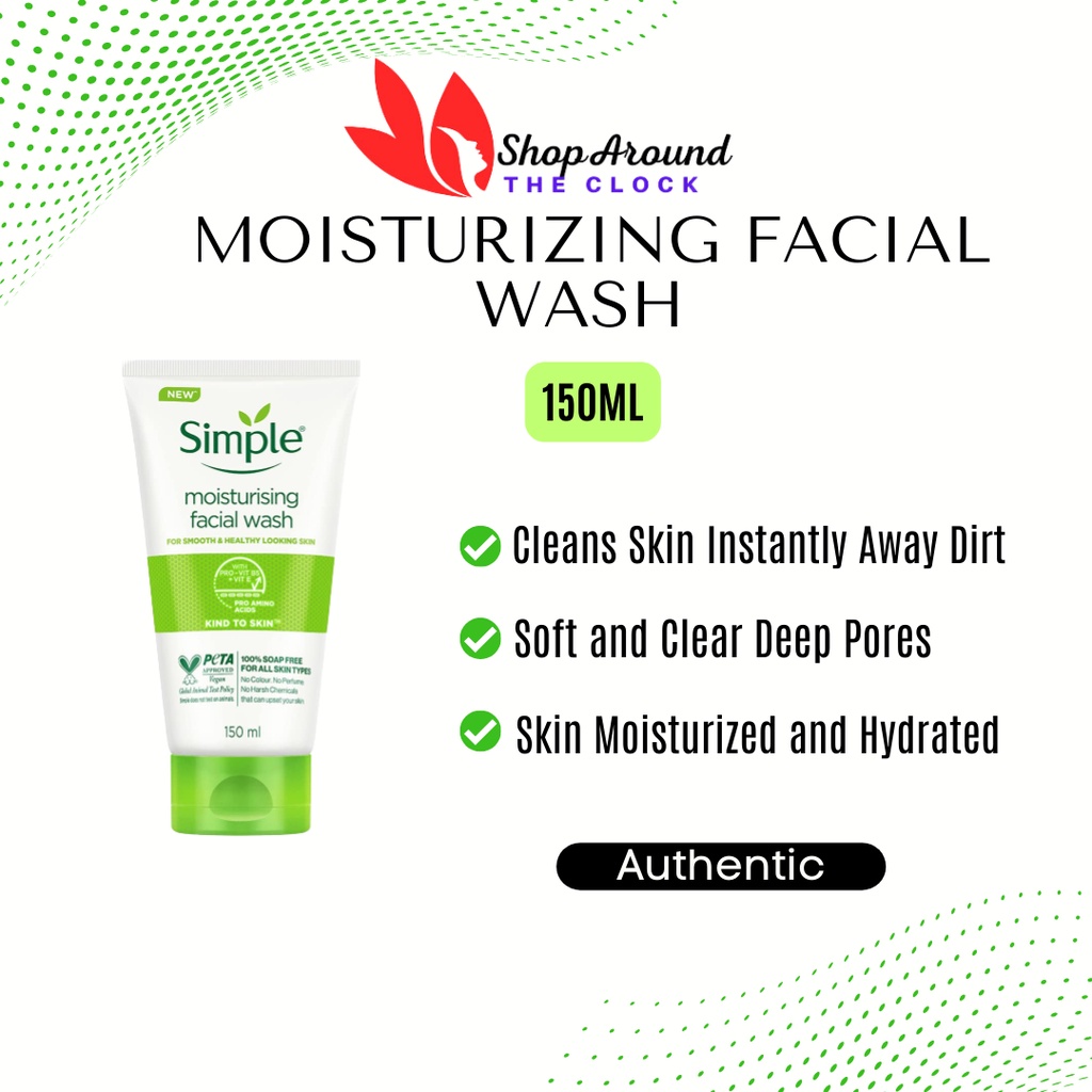Simple Moisturizing Facial Washkind To Skin Moisturizing Face Wash 150ml Shopee Malaysia