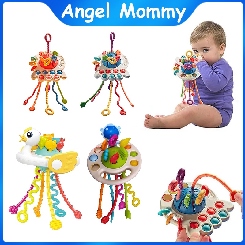 Baby Finger Toy Baby Silicone Pull String Interactive Sensory Toy ...