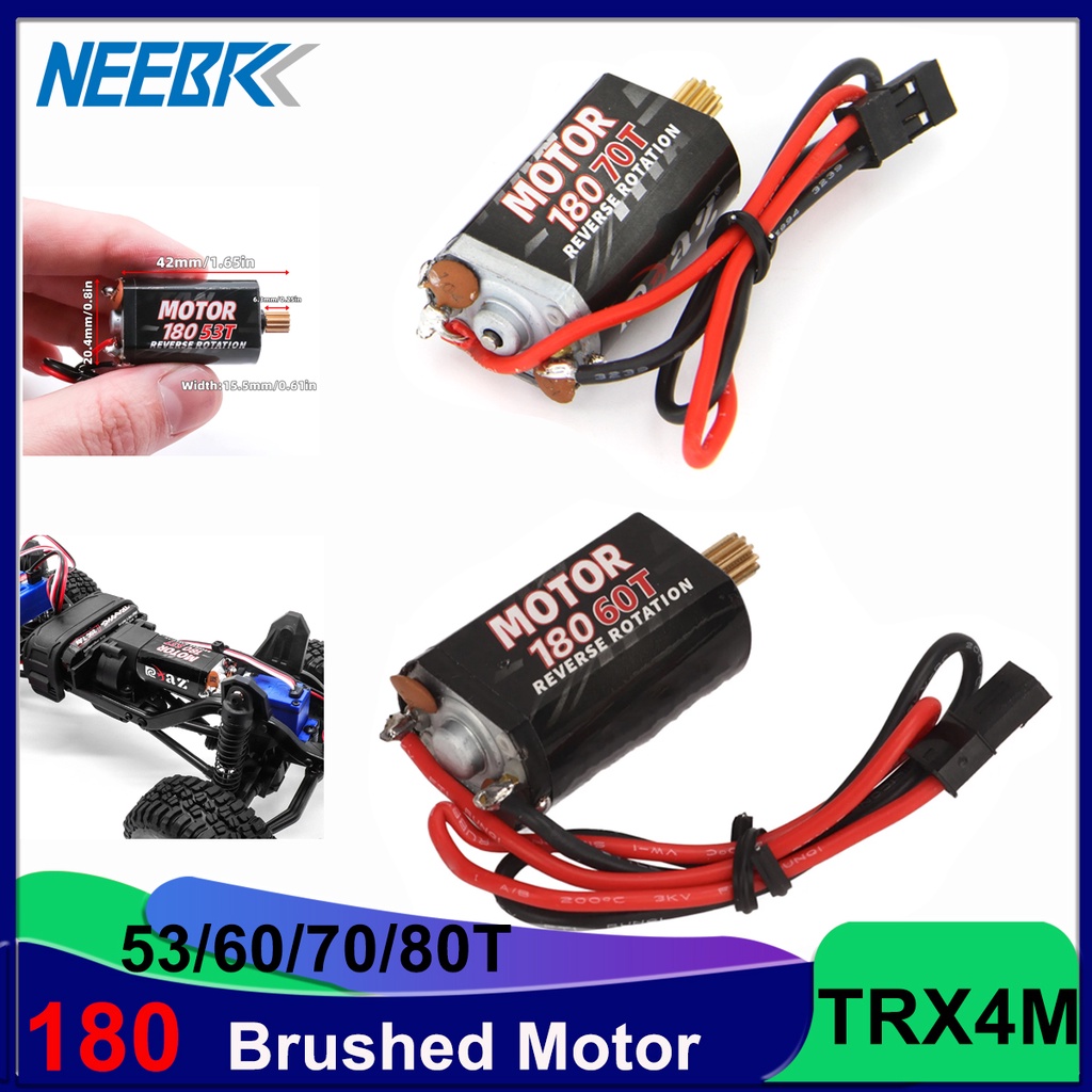 HobbyPark 180 Brushed Motor W/Transmission Gearbox Including 49.4:1 Gears & Stainless Steel Pinion 11T Assembly For Traxxas TRX4M 1/18 RC Crawler Car Upgrades (50T