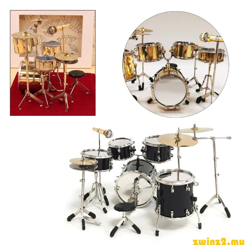 zwinz2 Mini Drum Set Model Display Ornaments Decoration Miniature