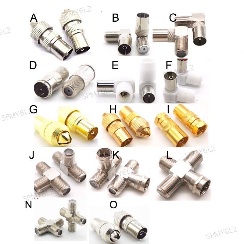 RF male Female to TV Male/Female Connector Adapter Coaxial 90 Degree