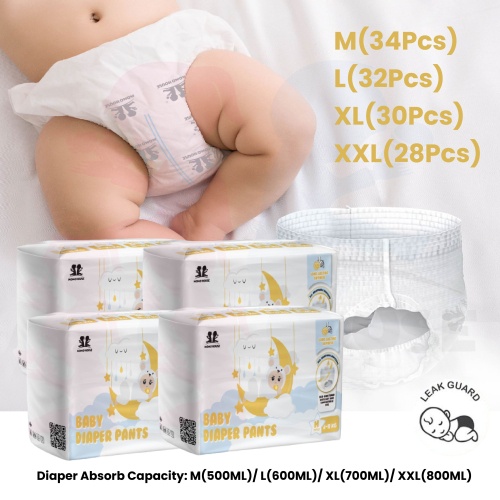 Cloud-Soft Baby Diapers | Disposable Pant Style Fit - Medium | 26pcs  (7-12kg)