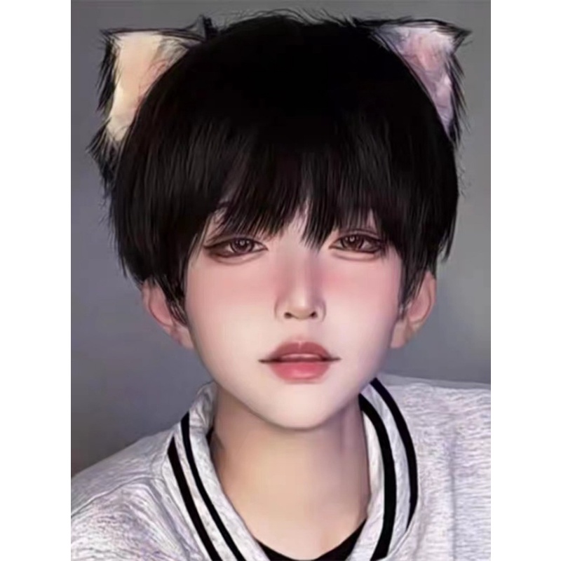 Fashion Anime Men Short Wig Natural Black Synthetic Wigs With Bangs For Male Women Boy Cosplay Costume Anime Halloween Cosplay Wig Shopee Malaysia