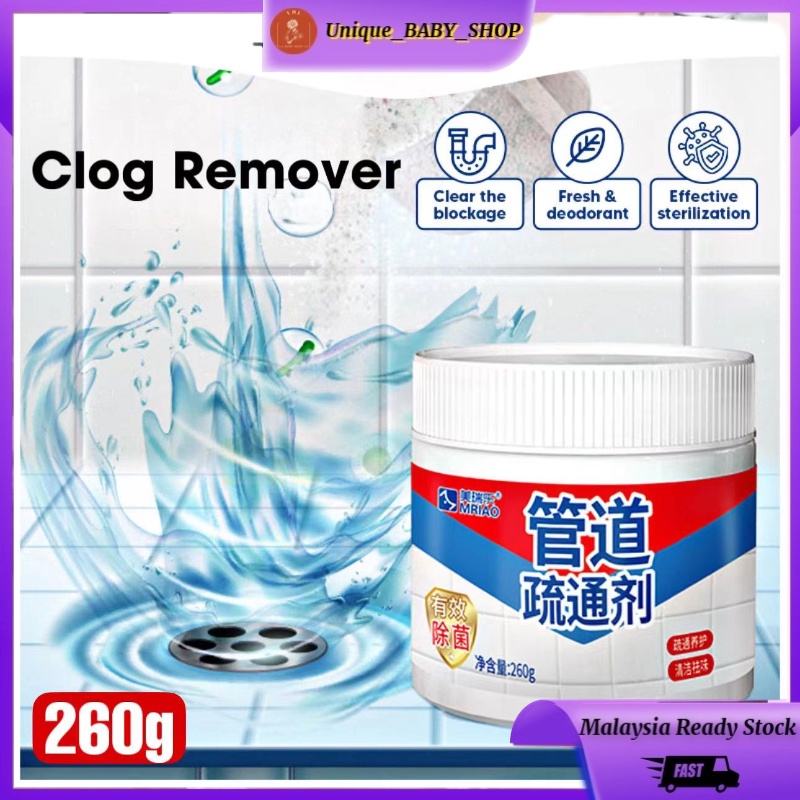 HOT SALES 260g Clog Remover Powder Drain Sink Pipe Basin Cleaner Toilet ...