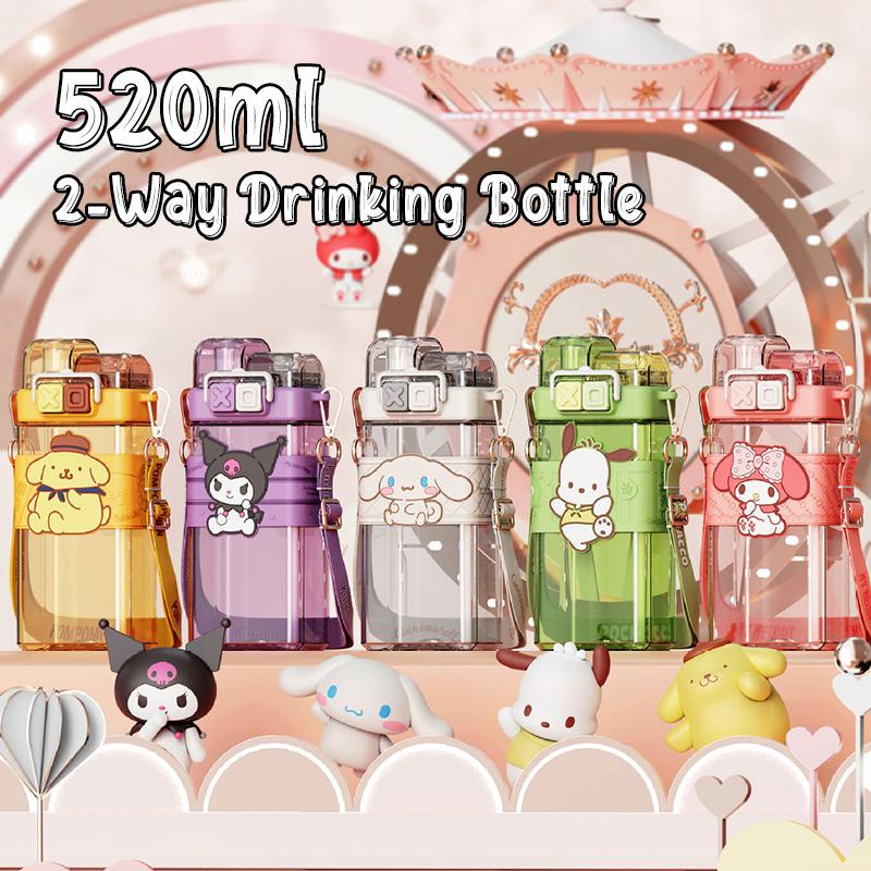 520ml Kuromi Bottle Kids Water Bottle Hello Kitty Melody Cinamoroll ...