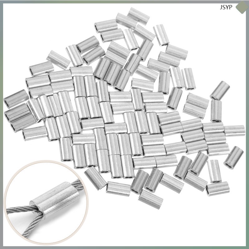 junshaoyipin 100 Pcs Kit Wire Rope Crimp Sleeves Throttle Cable Ends