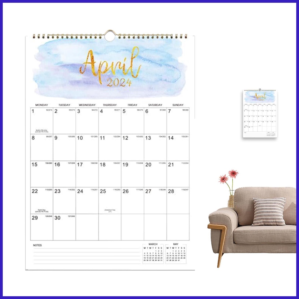 Spiral Wall Calendar 2024 12 Month Spiral Desk Calendar Year Planner