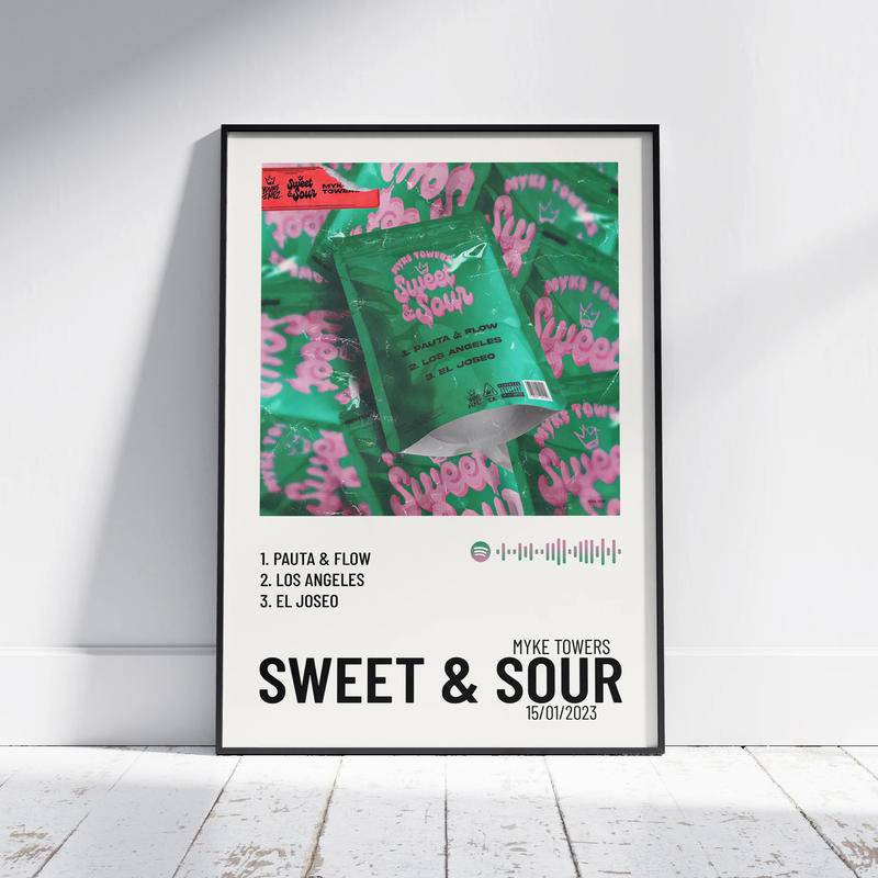 Myke Towers -Sweet & Sour Unframed Poster Print | Polaroid Style ...