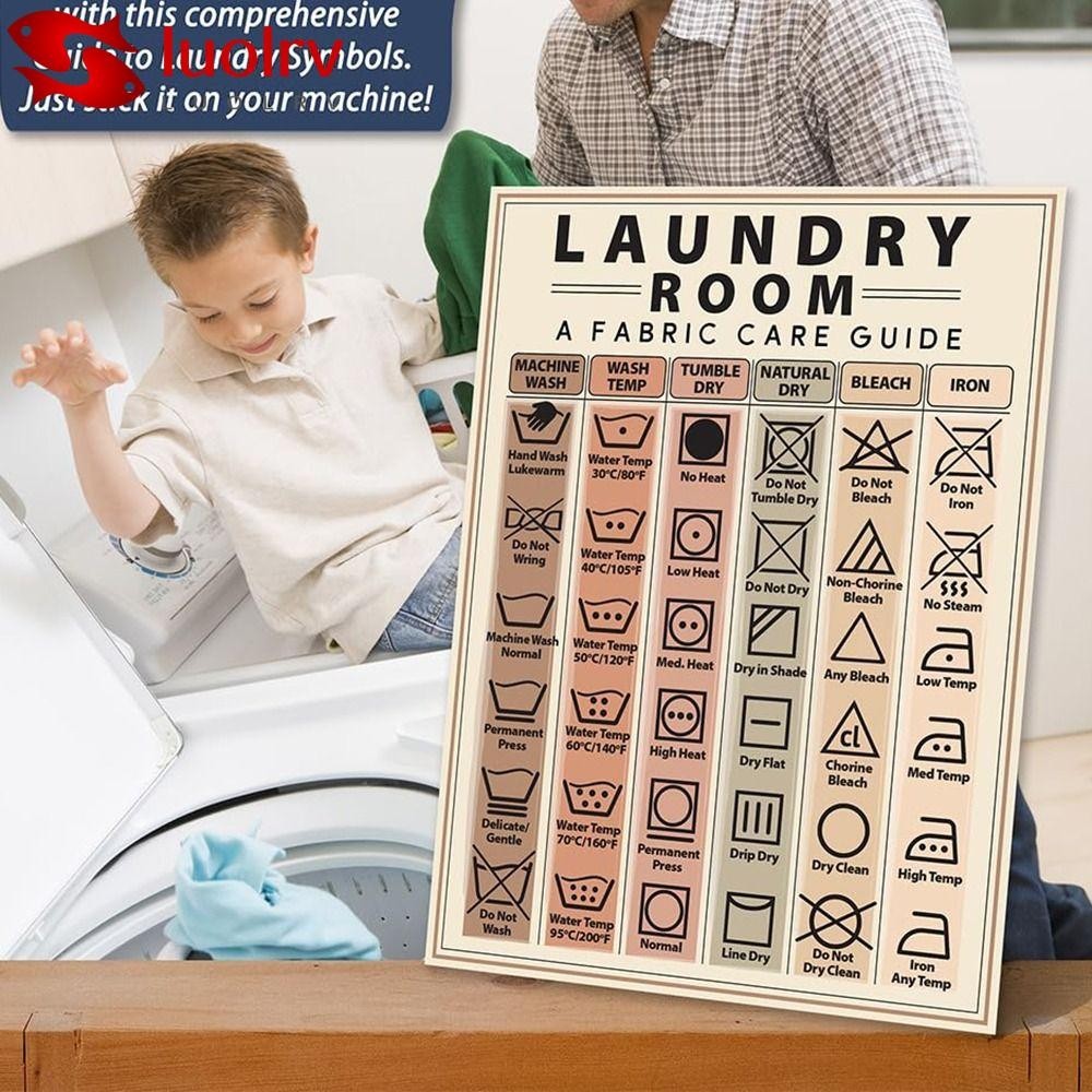 LUOLRV Clothing Care Instruction Sign, Laundry Room Laundromats Laundry