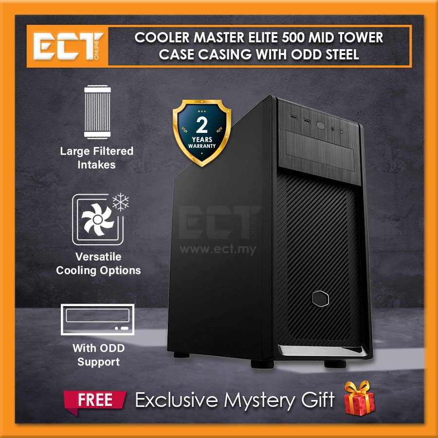 Cooler Master Elite 500 Mid Tower Case Casing With Odd Steel Without Odd Tg Left Panel 9087