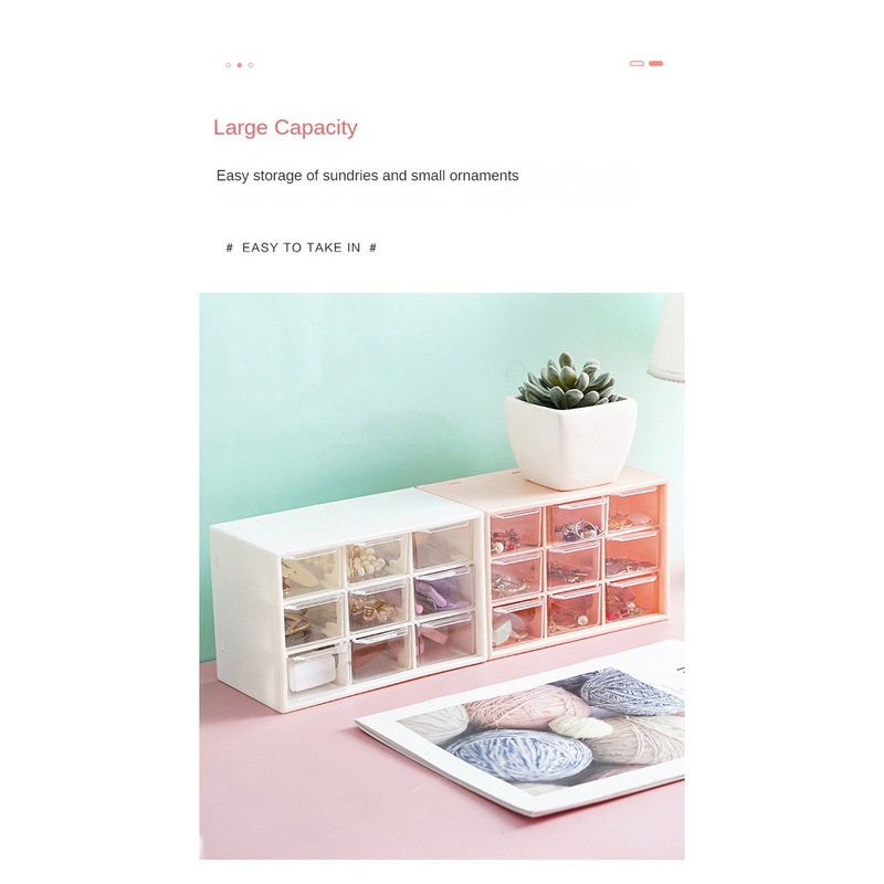 Multipurpose 9 Compartments Storage Box Transparent Organizer ...
