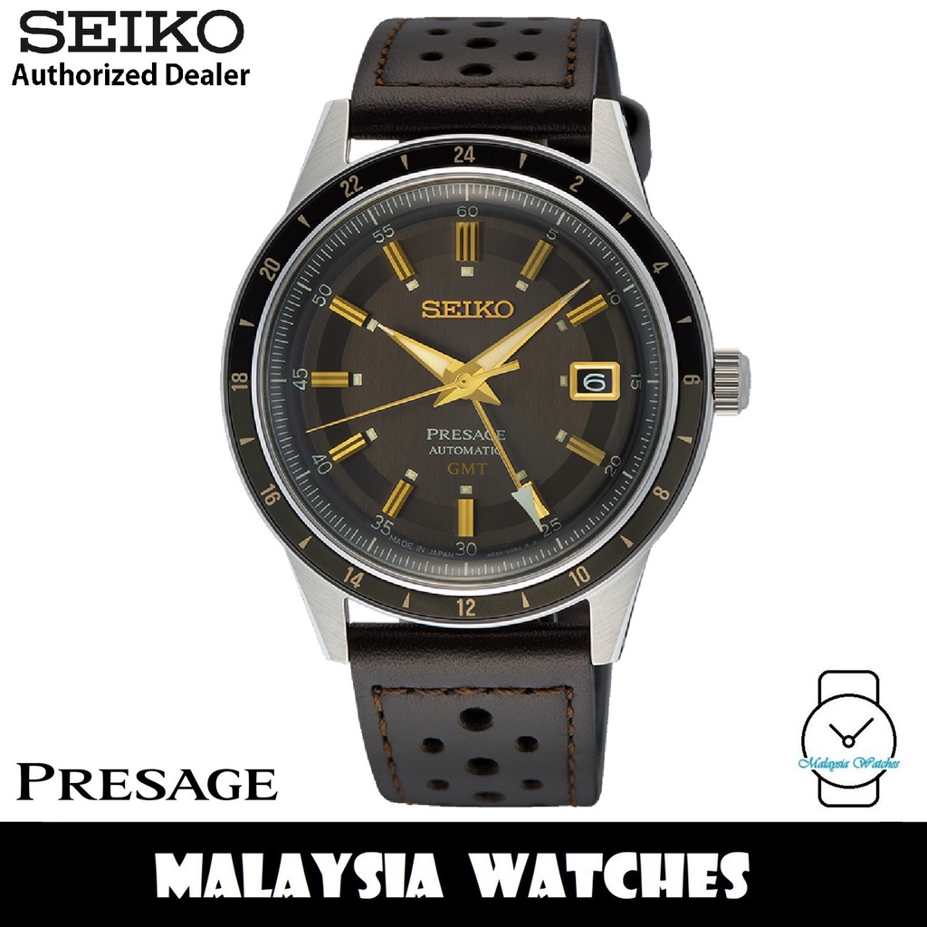 Seiko SSK013J1 Style 60's Presage GMT Automatic Box Shaped Hardlex ...