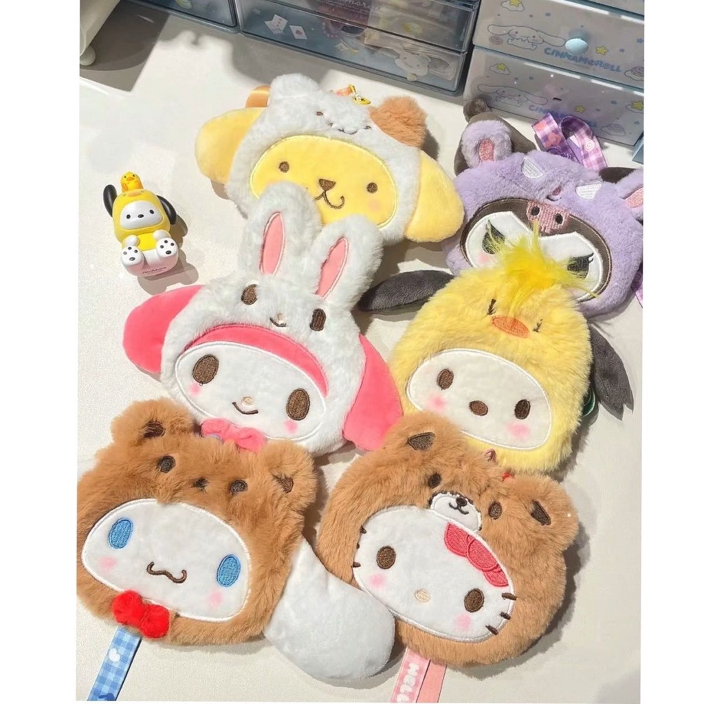 【Spots现货】卡通可爱美乐蒂毛绒卡套韩国ins库洛米追星咕卡爱豆小卡展示挂件Cartoon Cute Melody Plush Card ...