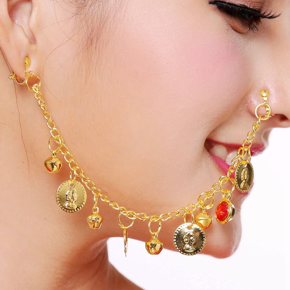 Belly Dance Necklace Indian Dance Gem Head Chain Accessories Performance Single Diamond Forehead Diamond Nose Chain Earrings Suit Shopee Malaysia
