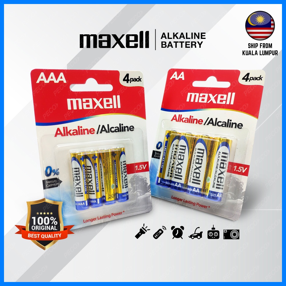 Original Maxell Alkaline Aa Aaa 9v Long Lasting Power Heavy Duty Alkaline Battery Shopee 5022