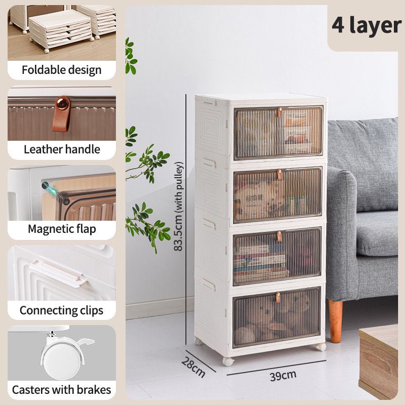 【TIPTOP】1-6Layers Large Stackable Storage Box with Wheels Multipurpose ...