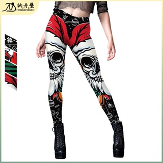 Nadanbao Womens Halloween Skull Leggings Fitness Workout Tights Cosplay  Trousers 