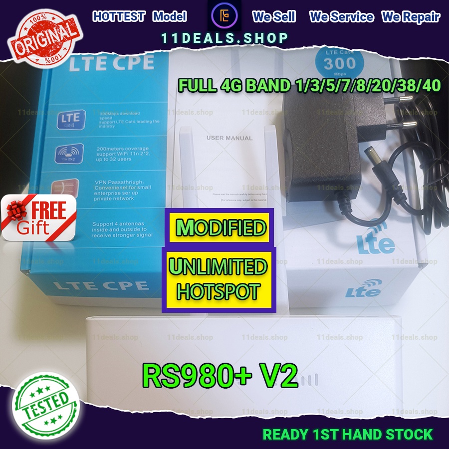 🔥C300 Modifiied Unlimited Modem Hotspot C300+ Oem 4G LTE CPE OLAX RS980 ...