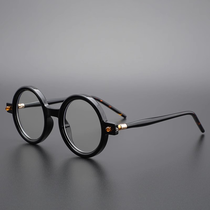 Round Glasses Frame Men Women Thick Frame Eyeglasses Retro Trendy ...