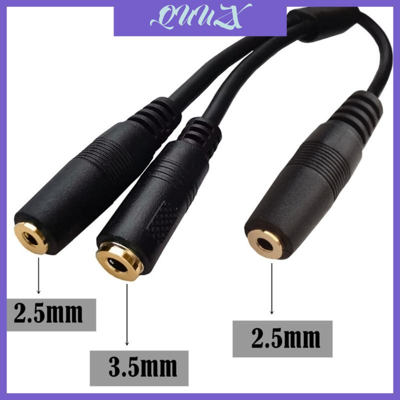 Quu Headset Adapter Y Splitter 3 5mm 2 5mm Jack Cable With Separate Headphone Connector Mutual 9395