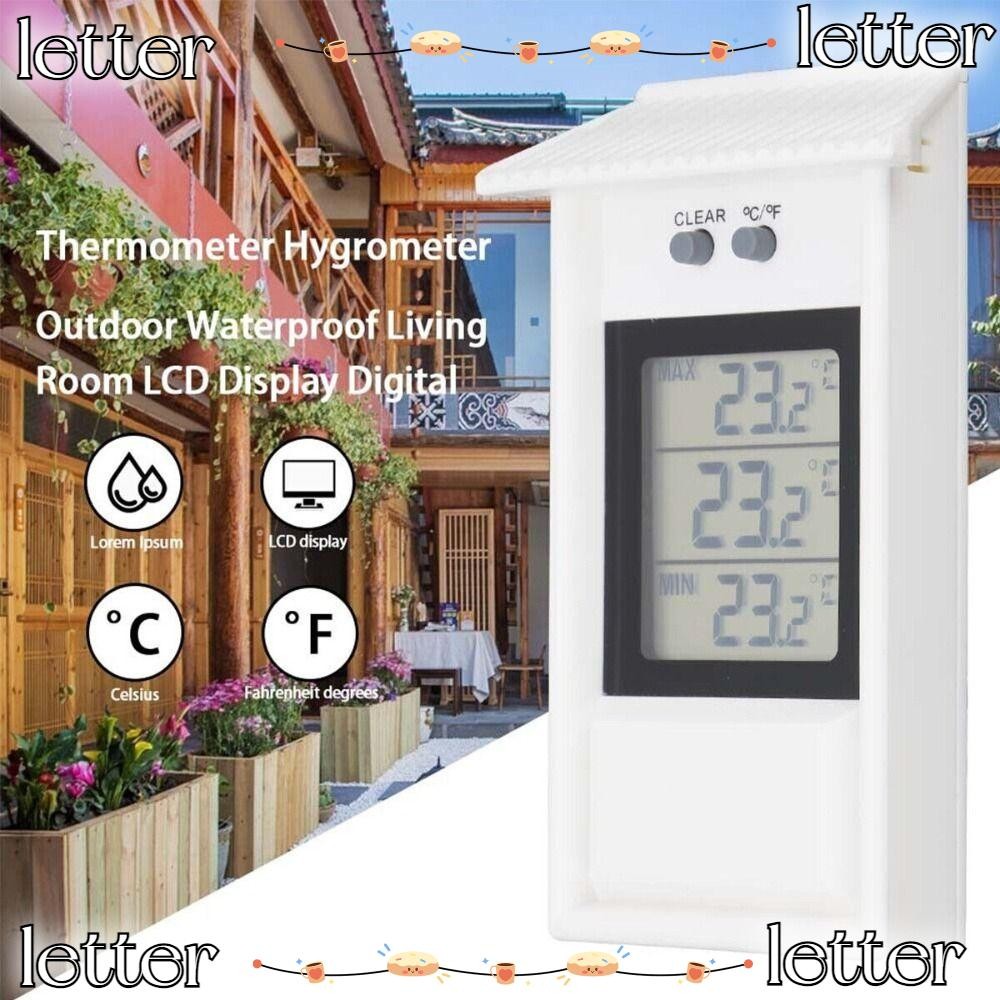 LETTER Indoor Outdoor Temperature Wall Hang Durable Accurate Temp Meter ...