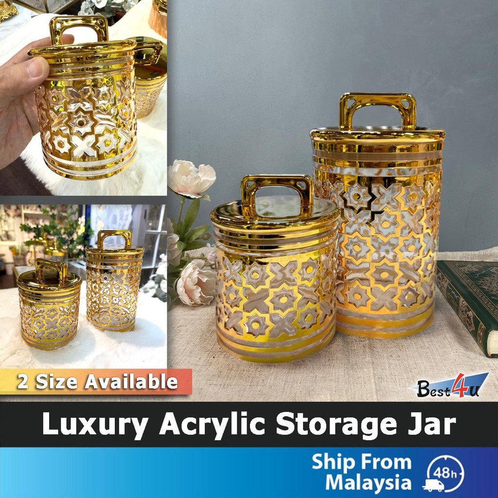 BEST4U Premium Gold Balang Kuih Raya | Bekas Acrylic Kuih Raya | Shopee ...