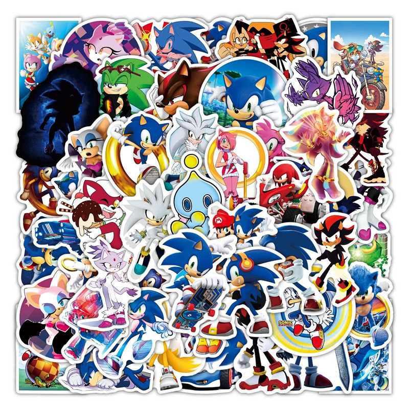 50pcs Not Repeating Sonic The Hedgehog Waterproof Stickers Small Party ...