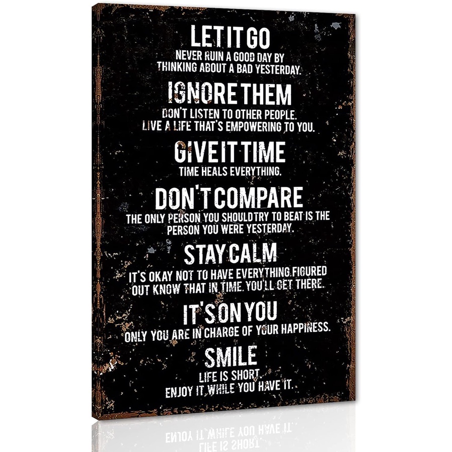 Inspirational Wall Art Office Decor Rules of Life Motivational Poster