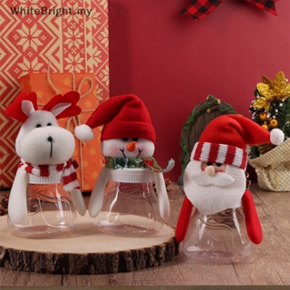 Christmas Candy Jar, Mini Food Storage Container Christmas Santa Claus  Snowman Reindeer Clear Plastic Candy Jar