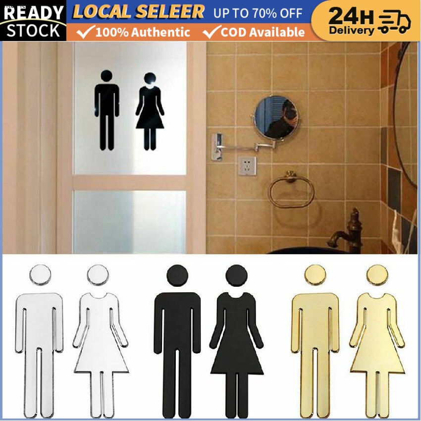 Sign board toilet rest room sign Acrylic toilet signage pop up signage