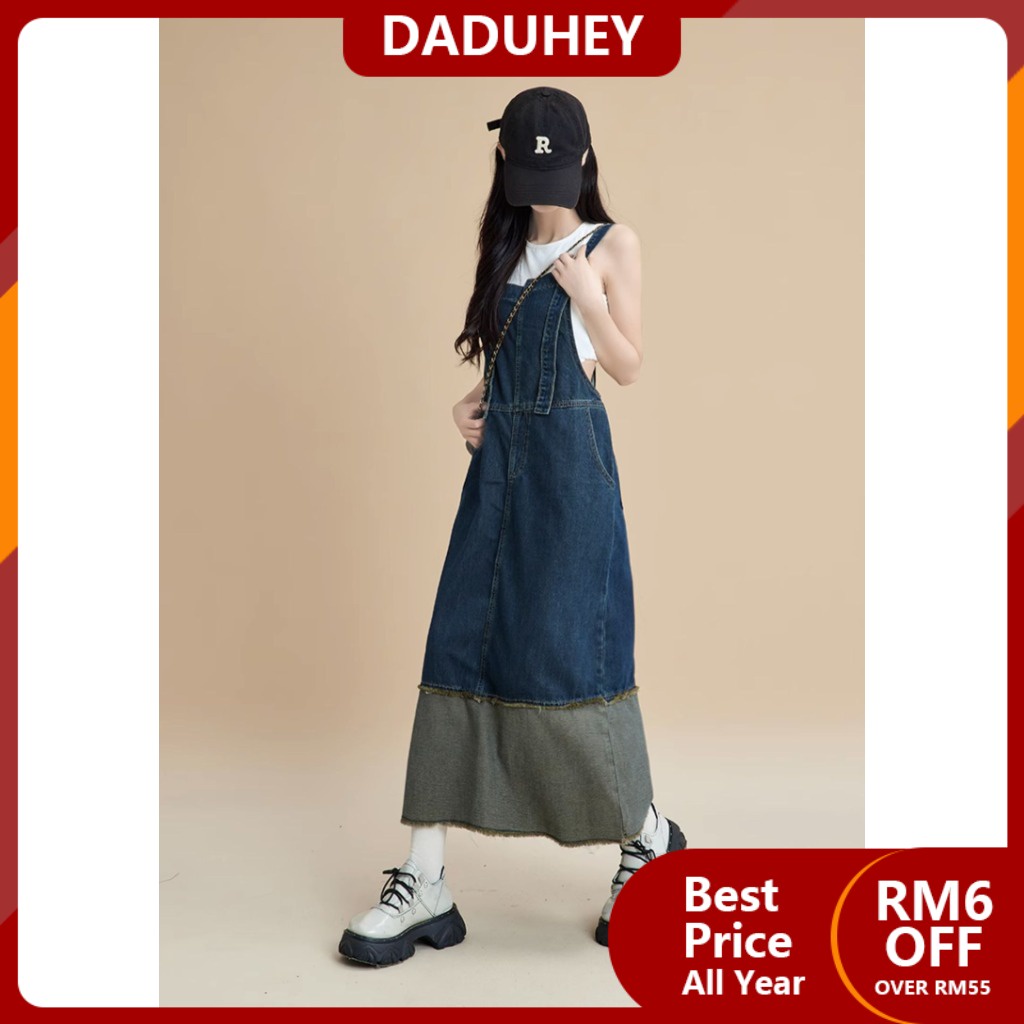 Denim suspender skirt store dress