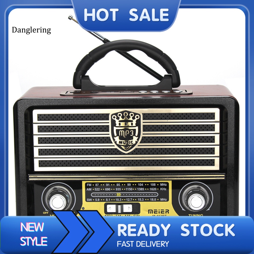 DL Wireless Speaker High Fidelity FM Radio Portable Wooden Retro Style