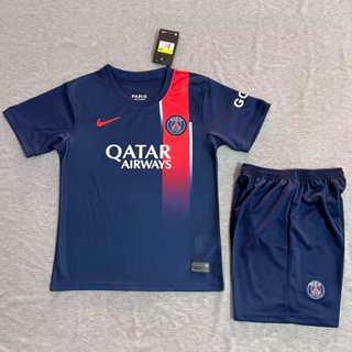 PSG Paris Saint Germain Messi 30 Football Kids Jersey Set (Qatar Blue)