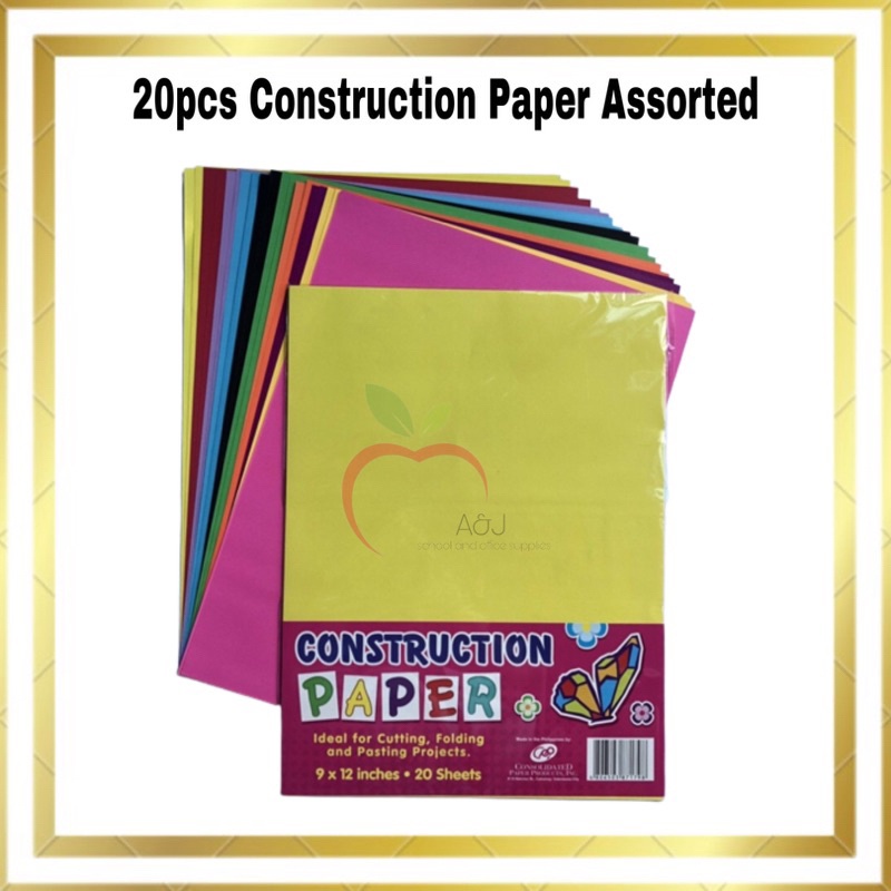 Construction Paper 20pcs/pack assorted colors | CPM | Shopee Malaysia