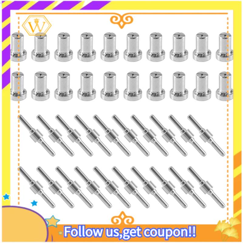 【W】40Pcs Plasma Cutting Torch Consumable Cutting Extended Long Plasma