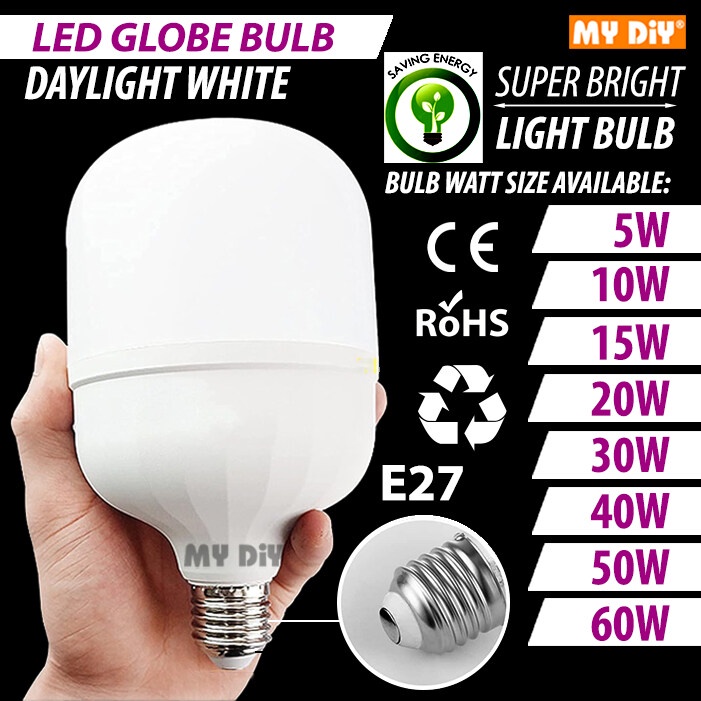 DIY Online2u - EYAMY LED GLOBE BULB 5W 10W 15W 20W 30W 40W 50W 60W E27 ...