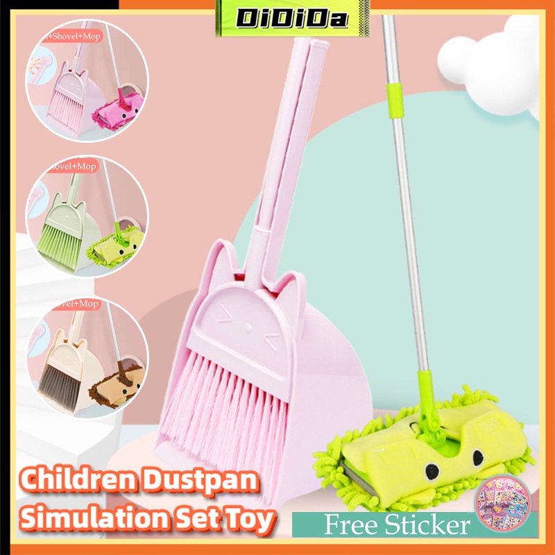 [READY STOCK] Children Dustpan Set Toy Small Broom Mop Premium Soft