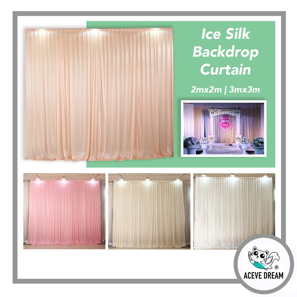 ACEVE DREAM READY STOCK IceSilk Backdrop Curtain Cloth Deco Wedding ...